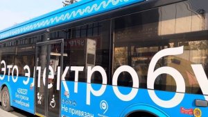 Электробус ЛиАЗ-6274 следует по маршруту 803 ”ВДНХ(Главный Вход) - МЦД Бескудниково”