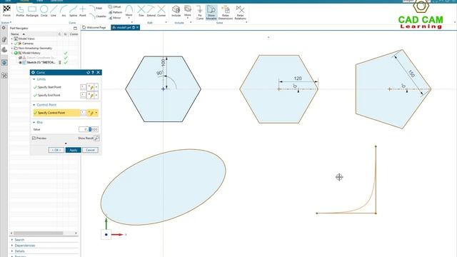 Siemens NX Modeling tutorials #4 | Sketch | Draw Polygon, Ellipse, Conic, Spline смотреть онлайн