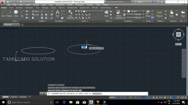 AutoCAD Draw Tool -- Ellipse command -- Tamil смотреть онлайн