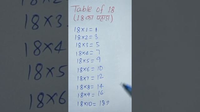 table of 18 #tableof18 #tables #arunonlinetutorial #18kapahara #tableofeighteen #mathshorttrick смотреть онлайн