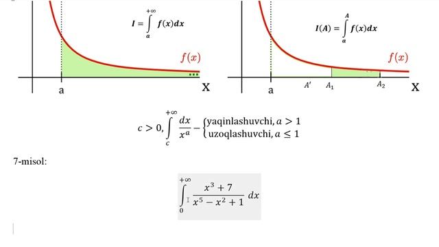 Xosmas integrallar (misollar) смотреть онлайн