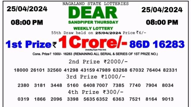 🔴 Evening 08:00 P.M. Dear Nagaland State Live Lottery Result Today ll Date-25/04/2024 ll смотреть онлайн