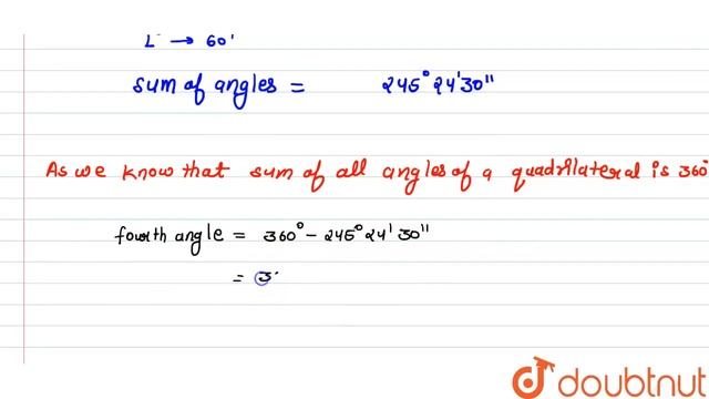 Expressin radian the fourth angle of a quadrilateral which has three angle 46^(@) 30\' 10\'\', 7... смотреть онлайн