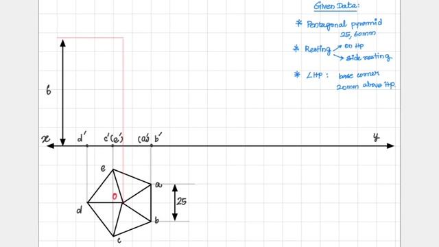One of base corner is 20 mm above HP | Projection of solids | ENGINEERING GRAPHICS | EG | TAMIL смотреть онлайн
