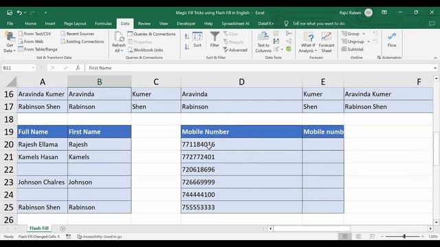 EXCEL Magic Trick using Flash Fill Basic to Advanced Techniques in English смотреть онлайн