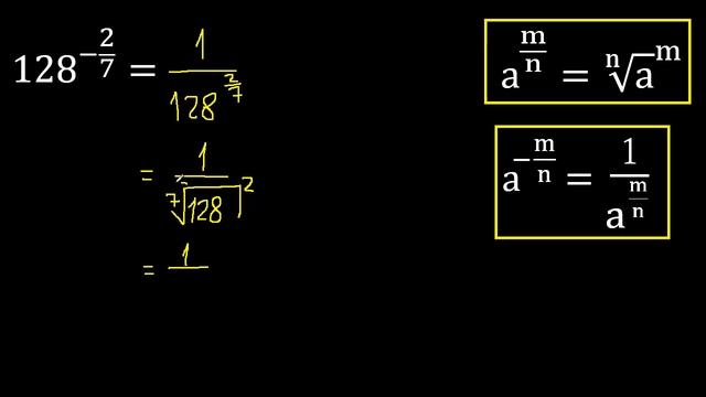 128 elevado a la menos 2/7 . Exponente fraccion negativo , -2/7 смотреть онлайн