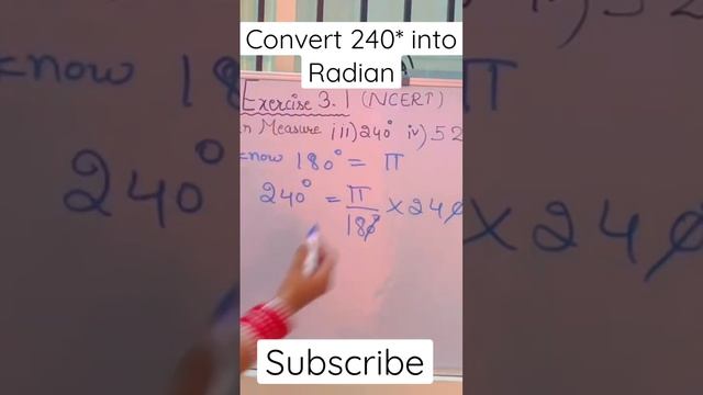 Convert 240 Degree into Radian. #class11maths #mathematics#competitiveexams смотреть онлайн