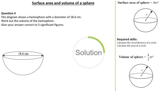 Surface area and Volume of a sphere (Cool ANIMATION!)| GCSE Maths Level 5-8| ExamSolutions смотреть онлайн