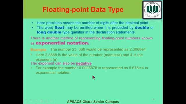 (2.4.3 - 2.4.5), Data types used in C programs, Typecasting in C Language, Const Qualifier смотреть онлайн