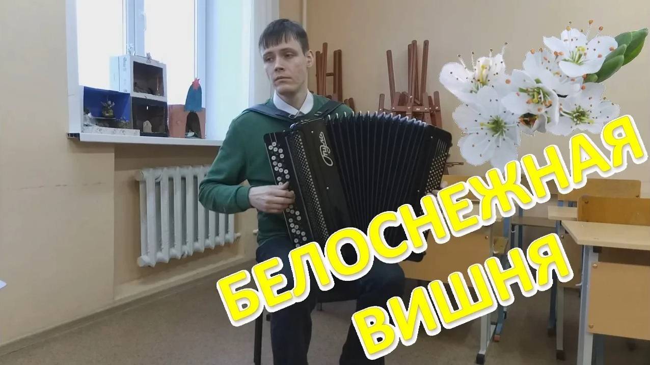 Расцвела под окошком белоснежная вишня. Импровизация на баяне от Александра! смотреть онлайн