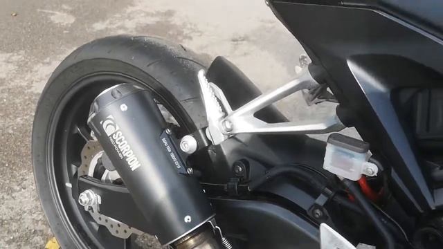 UPGRADED SCORPION RED POWER EXHAUST ON HONDA CB125R смотреть онлайн