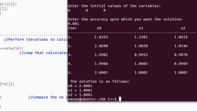 GAUSS SEIDEL METHOD EXPLAINED WITH C++ PROGRAM Pt.#2 смотреть онлайн