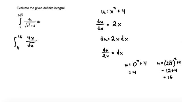 Integral from 0 to 2sqrt3 of 4x/sqrt(x^2+4)dx смотреть онлайн