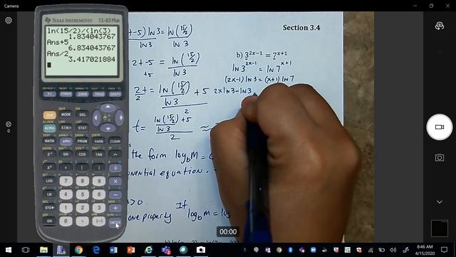 Section 3.4-Exponential and Logarithmic Equations смотреть онлайн