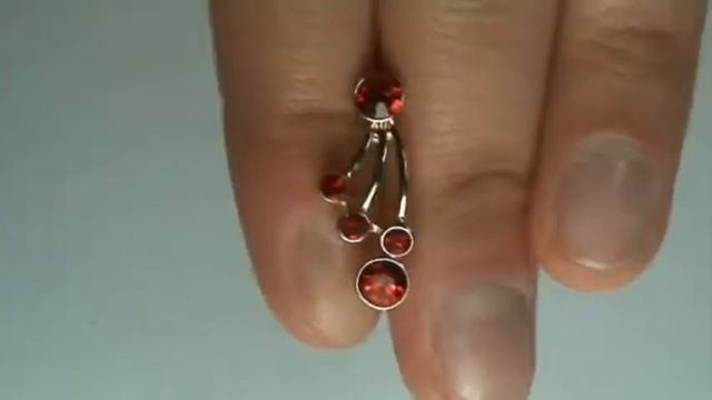 Серьги золотые с красными стразами смотреть онлайн