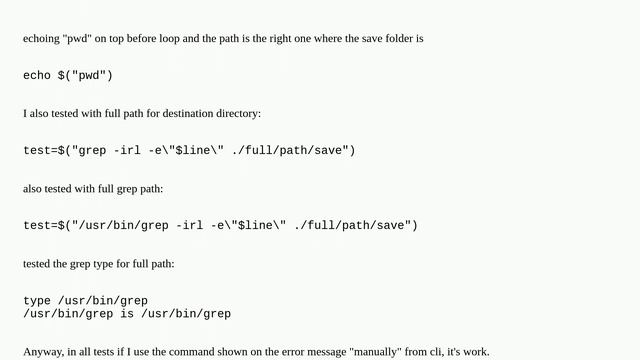 Grep from bash return No such file or directory but work if the same command executed manually fr.. смотреть онлайн