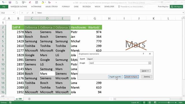 excel-500 - Jak usunąć wszystkie wiersze zawierające określoną wartość смотреть онлайн