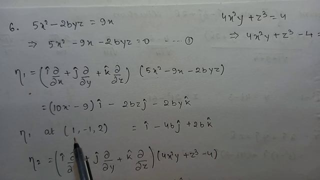 If the surface 5x^2 -2byz -9x be orthogonal to the surface 4x^2y + z^3 -4 at point (1,-1,2) then b смотреть онлайн