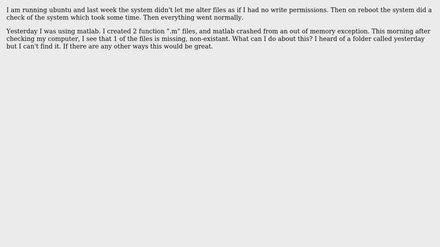 Unix & Linux: How to recover a missing file? смотреть онлайн