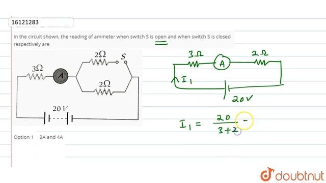 In the circuit shown, the reading of ammeter when switch S is open and when switch смотреть онлайн