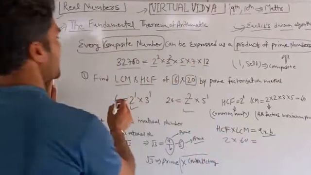 Fundamental theorem of Arithmetic | Real Numbers | Class 10 Maths | Unit 1.2 1.3 | Virtual Vidya смотреть онлайн