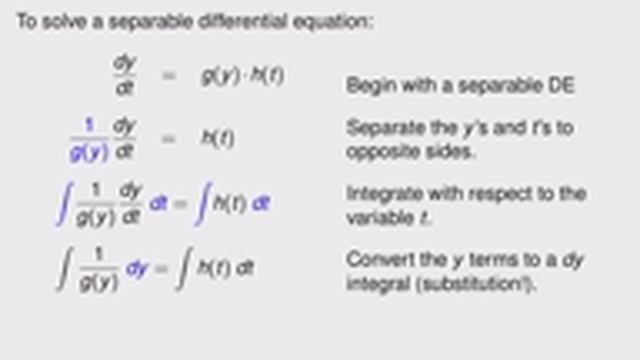 Screencast 7.4.1: Quick recap - Separable differential equations смотреть онлайн