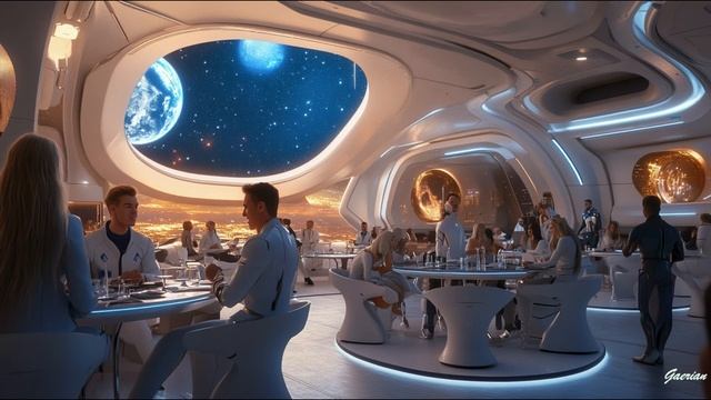 MEETING LOUNGE ROOM IN ORBITAL STATION