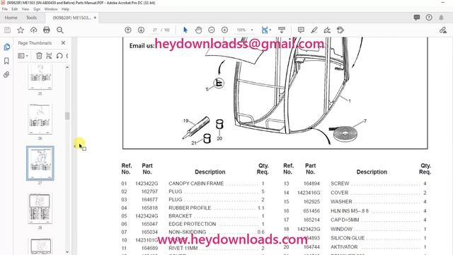 Mustang ME1503 Compact Excavator Parts Manual 909828 смотреть онлайн