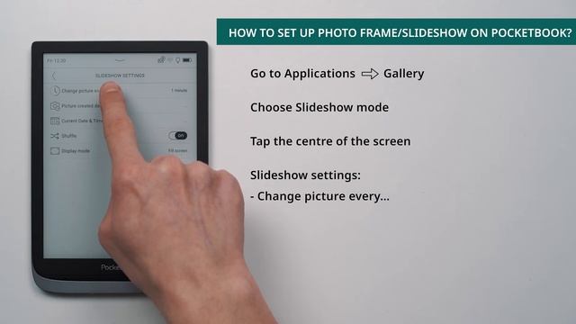 Как настроить режим фоторамки/слайд-шоу на PocketBook смотреть онлайн