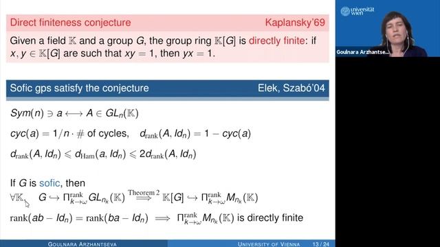 Approximations of infinite groups - Goulnara Arzhantseva смотреть онлайн