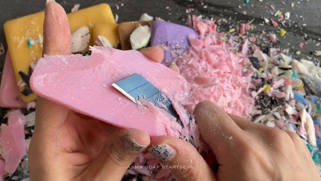Cutting out leftover soaps | Резка остатков мыла | Asmr Soap смотреть онлайн