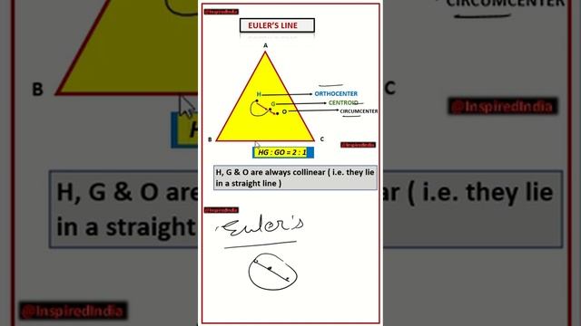 Euler's Line || Geometry || Relation between Orthocenter , circumcenter & centroid || Triangle || смотреть онлайн