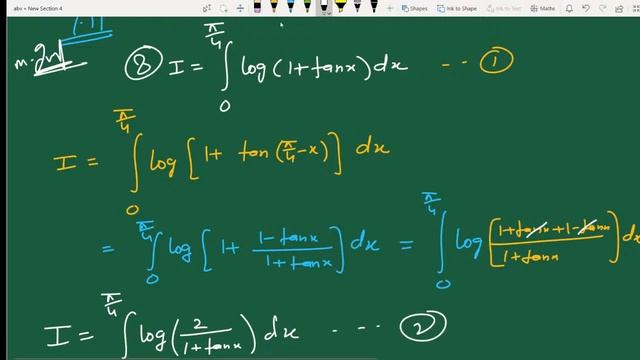 Integration of log(1+tan x)dx from 0 to pi/4 | Integration by Bablu Sir | Ex 7.11 Q 8 Class 12 Math смотреть онлайн