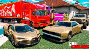 Угнал кучу золотых чит тачек и огромный монстр трак у мажора за 180 сек! Битва воров в ГТА 5 Онлайн