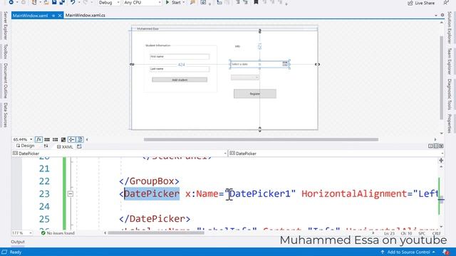 101 C# C Sharp WPF GUI DatePicker control смотреть онлайн