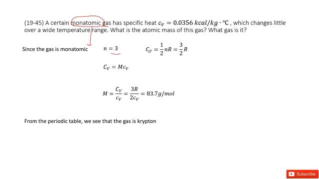(19-45) A certain monatomic gas has specific heat c_V=0.0356 kcal/kg∙℃ , which changes little over смотреть онлайн