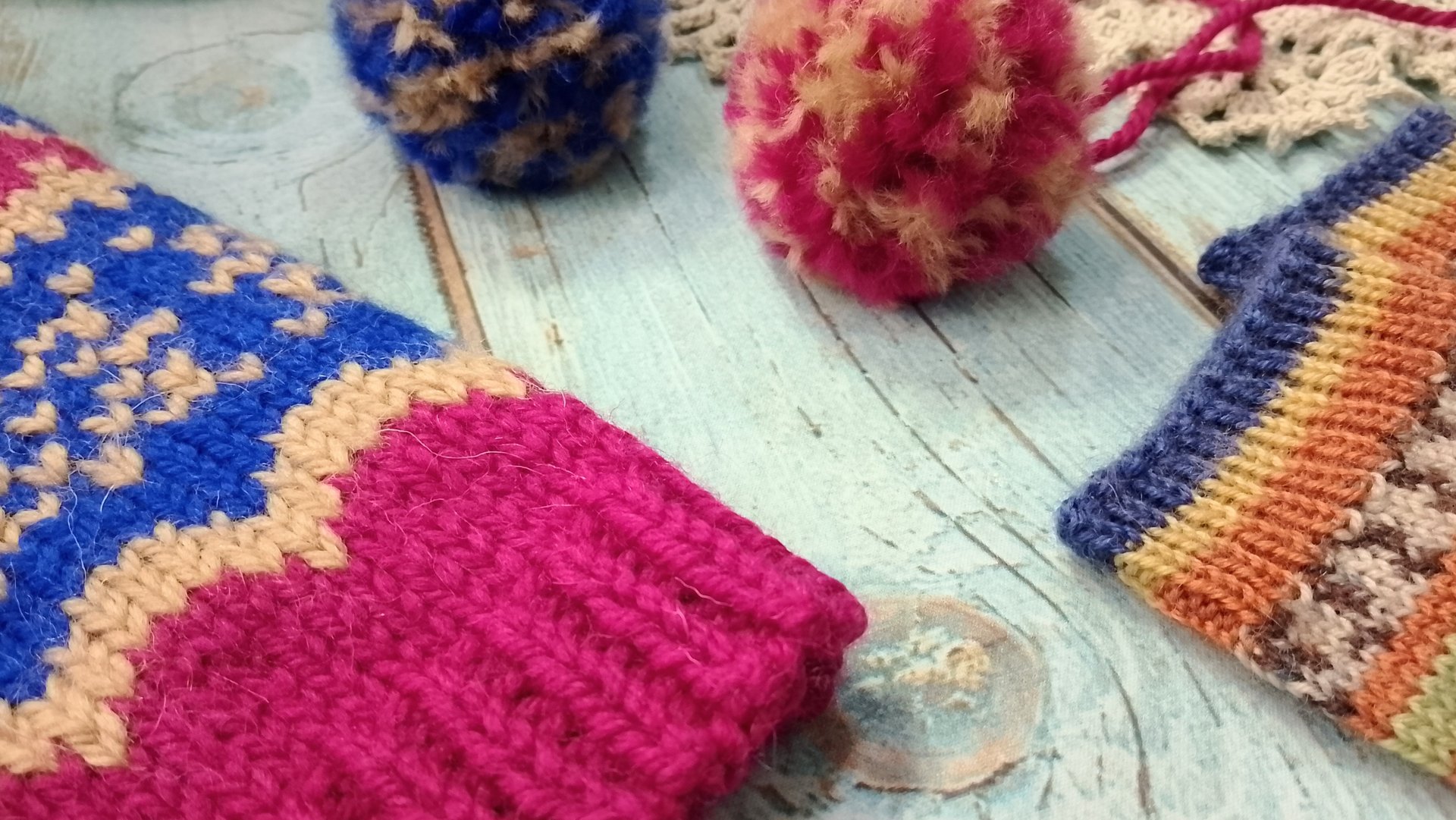 Митенки спицами / шапочки жаккардом. Готовые работы. смотреть онлайн