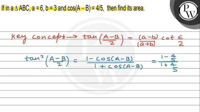 If in \( \triangle A B C, a=6, b=3 \) and \( \cos (A-B)=4 / 5 \), t... смотреть онлайн