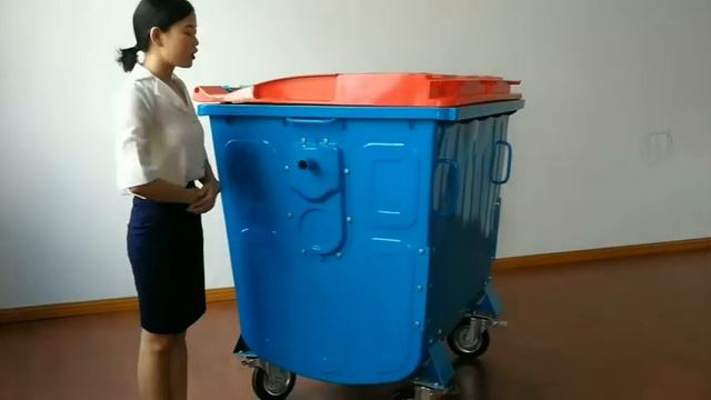 1100 Liter Galvanized Steel Waste Bin With Powder Coating смотреть онлайн