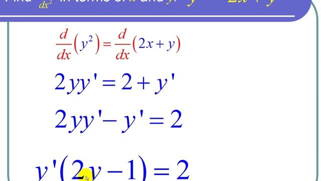 Finding the Second Derivative Using Implicit Differentiation смотреть онлайн