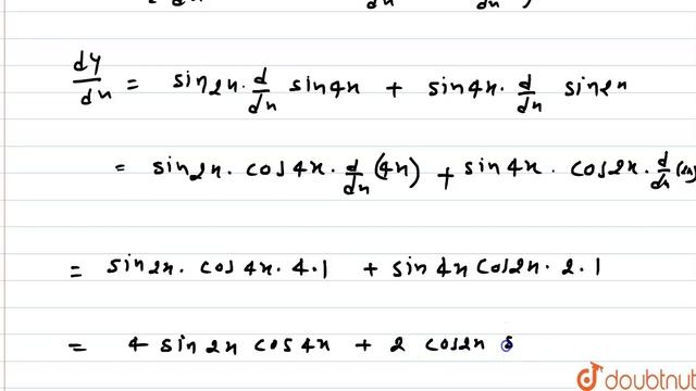 `sin 2x sin 4x` का अवकलन कीजिये| смотреть онлайн