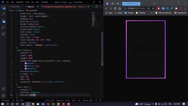 البطاقة الأسطورية : تصميم بطاقة بالـ html و css смотреть онлайн