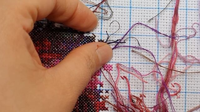 Flosstube #169:Water Lilies 1917, pink-Monet Stitch with me 명화십자수 Вышивка крестом смотреть онлайн