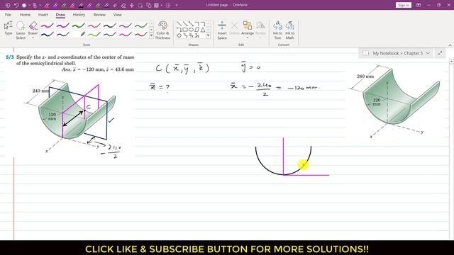 Center of mass of the semicylindrical shell | Chapter 5: Distributed Forces | Engineers Academy смотреть онлайн