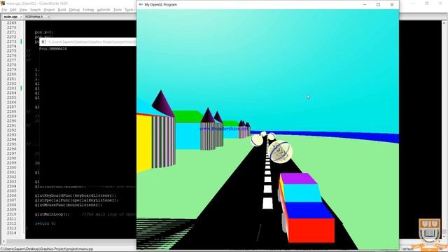 OpenGL 3D Animated Obstacle Avoidance Game: C/C++ смотреть онлайн