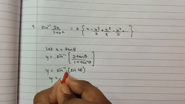 Expand sin^(-1)〖2x/〖1+x^2 〗 or Prove that sin^(-1)〖2X/〖1+x^2 〗 =2{x-x^3/3+x^5/5+⋯} смотреть онлайн
