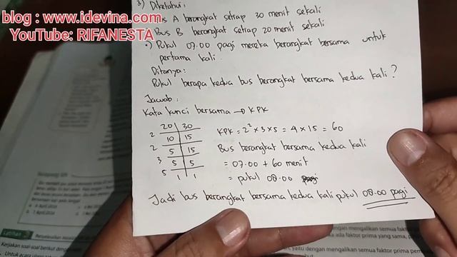 pembahasan GAP matematika kelas 4 bab 3 KPK dan FPB latihan 5 halaman 54-55 смотреть онлайн
