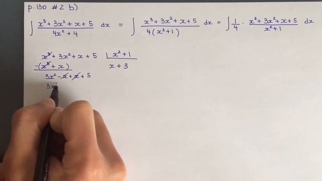 Integral of (x^3 + 3x^2 + x + 5)/(4x^2 + 4) смотреть онлайн