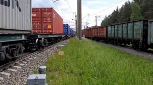 Встреча эпох! 2ЭС6-956 "Синара" и ВЛ10у-171 близ ст. Кубинка-1