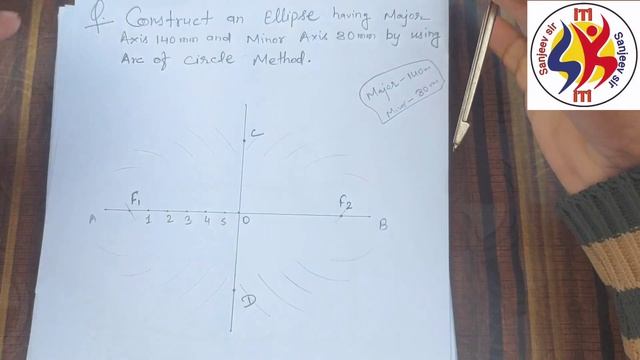 DRAW AN ELLIPSE BY ARC OF CIRCLE METHOD || HOW TO DRAW AN ELLIPSE BY ARC OF CIRCLE METHOD || смотреть онлайн